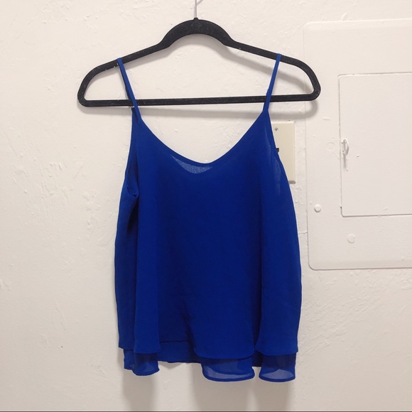 E&M Flowy Royal Blue Tank Top - Picture 1 of 4